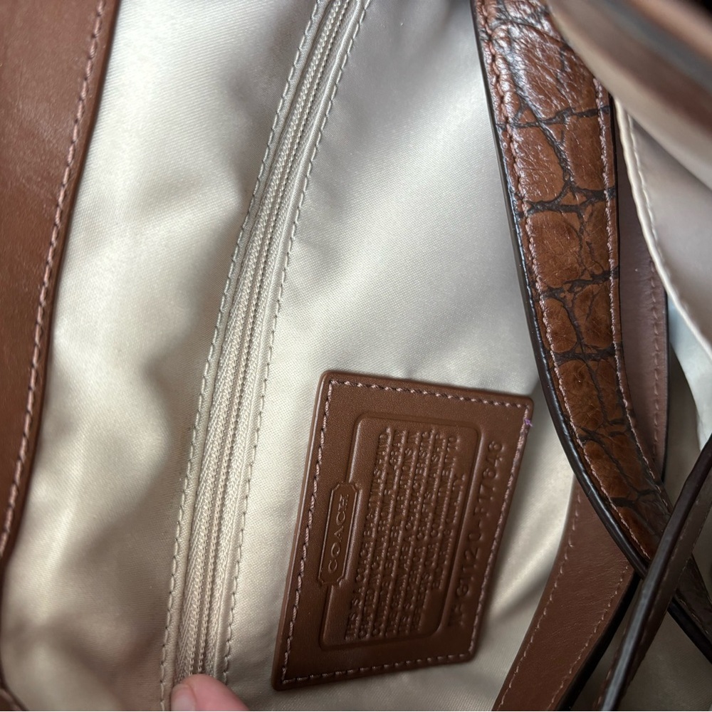 Coach 17646 Brown Crocodile Should Bag - Picture 4 of 6
